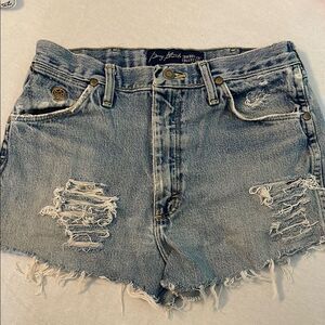 Wrangler George Straight Cut off blue Jean denim shorts size 30